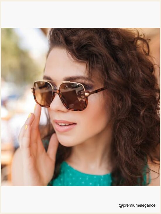 Retro Aviator Sunglasses for Women Men Polarized Trendy Square Sun Glasses 70s main image 6